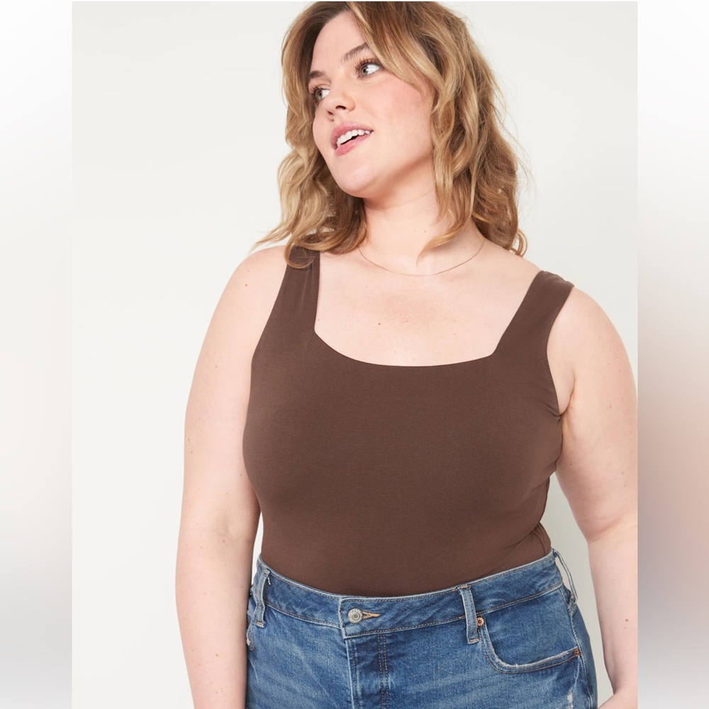 Old Navy Fitted Sleeveless Square-Neck Bodysuit
